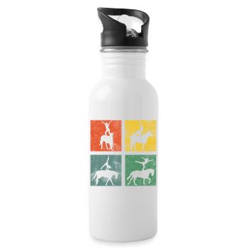 Voltige, équitation, équitation, gymnastique - Gourde avec paille intégrée - blanc - Droite
