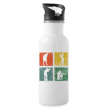 Golfer Golfer Golf Golf Gift - Water bottle with straw - white - Right