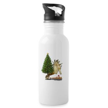 Weihnachtsgrüße aus dem Riff - Trinkflasche mit integriertem Trinkhalm - Weiß - Rechts