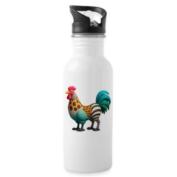 HYBRIDTIER – Baby & Kinder - Trinkflasche mit integriertem Trinkhalm - Weiß - Rechts