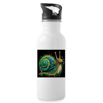 Snail - Water bottle with straw - white - Right