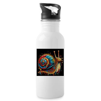 Snail - Water bottle with straw - white - Right