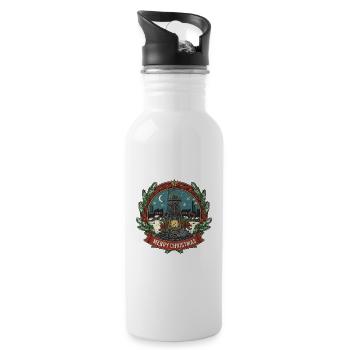 Lantern Shimmer Winter Wonderland - Water bottle with straw - white - Right
