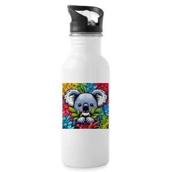 Koala - Gourde avec paille intégrée - blanc - Droite