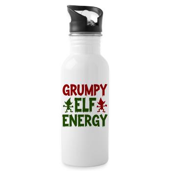 Grumpy Elf Energy Grumpy Imp - Water bottle with straw - white - Right