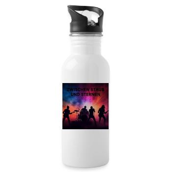 Zwischen Staub und Sternen - Trinkflasche mit integriertem Trinkhalm - Weiß - Rechts