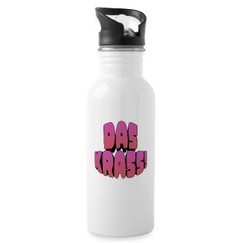 Das krass! - Trinkflasche mit integriertem Trinkhalm - Weiß - Rechts