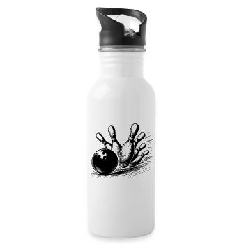 Dynamic Bowling Ball Throwing on Pins - Water bottle with straw - white - Right