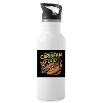 Caribbean cuisine at the neon grill - Water bottle with straw - white - Right