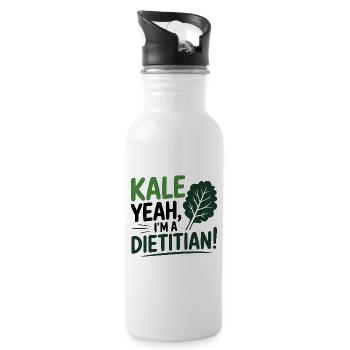 KALE YEAH I'M A DIETITIAN Nutrition Professional  - Water bottle with straw - white - Right