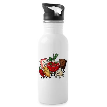 Colorful Borsch Friendship - Water bottle with straw - white - Right