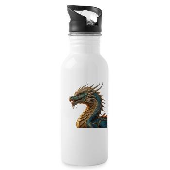 The Dragon - Water bottle with straw - white - Right