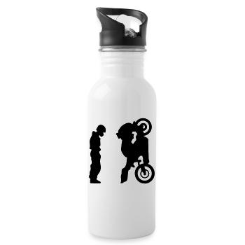 Motorrad - Trinkflasche mit integriertem Trinkhalm - Weiß - Rechts