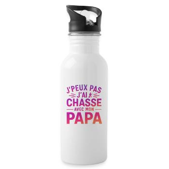 ChassePapa – I can't - Water bottle with straw - white - Right