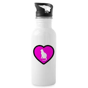 Cat - Water bottle with straw - white - Right