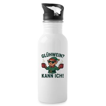 Glühwein Elf mit zwei Tassen - Trinkflasche mit integriertem Trinkhalm - Weiß - Rechts