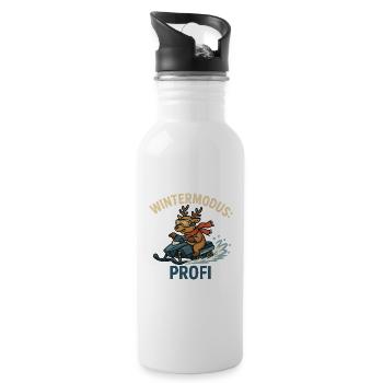 Wintermodus Profi - Trinkflasche mit integriertem Trinkhalm - Weiß - Rechts