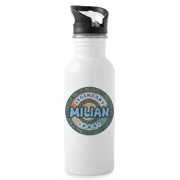 Milian as a gift idea - Water bottle with straw - white - Right