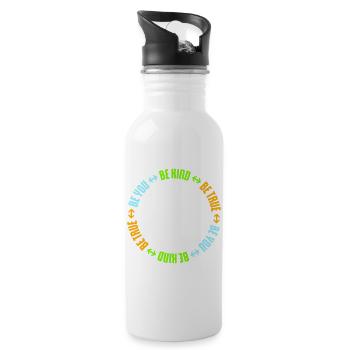 Be Kind Be True Be You Inspirational Self-Love - Water bottle with straw - white - Right