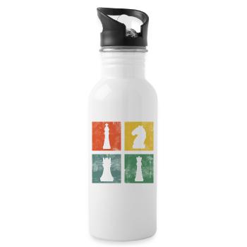 Chess Chess Pieces Chess Pieces Chess Players - Water bottle with straw - white - Right