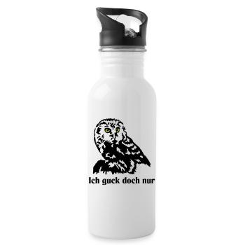 Steinkauz - Trinkflasche mit integriertem Trinkhalm - Weiß - Rechts