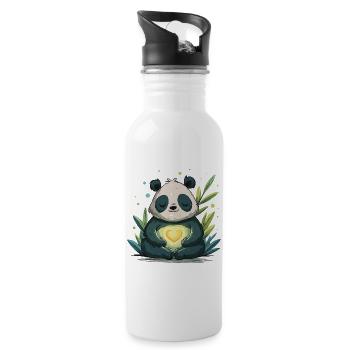 Panda Heart Lamp - Water bottle with straw - white - Right