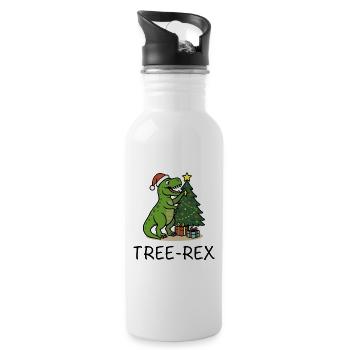 Tree-Rex – Ugly Christmas Style - Trinkflasche mit integriertem Trinkhalm - Weiß - Rechts
