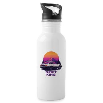 Drift König Sonnenuntergang Berg - Trinkflasche mit integriertem Trinkhalm - Weiß - Rechts