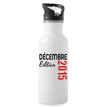Décembre 2015 Anniversaire - Gourde avec paille intégrée - blanc - Droite