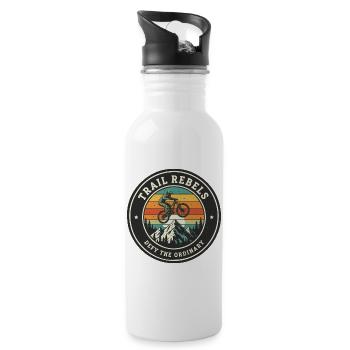 Trail Rebels Mountain Biker Rétro - Gourde avec paille intégrée - blanc - Droite