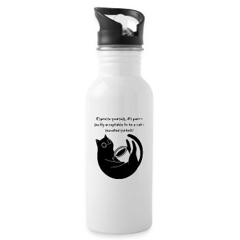 Espresso Yourself, It's Purry Acceptable - Trinkflasche mit integriertem Trinkhalm - Weiß - Rechts