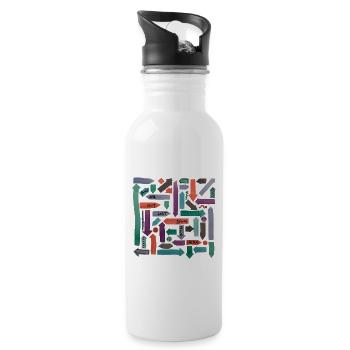 You are not lost, you are here - Trinkflasche mit integriertem Trinkhalm - Weiß - Rechts