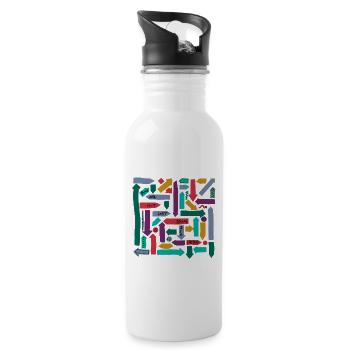 You are not lost, you are here - Trinkflasche mit integriertem Trinkhalm - Weiß - Rechts