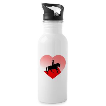 horses - Water bottle with straw - white - Right