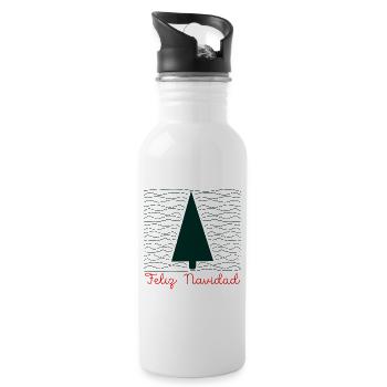 Minimalist Christmas greetings - Water bottle with straw - white - Right