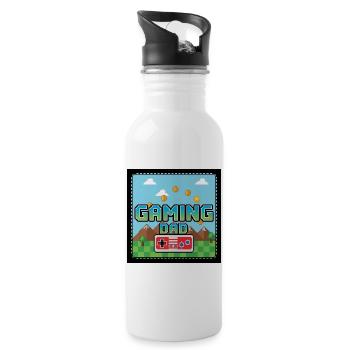 Gaming Dad - Trinkflasche mit integriertem Trinkhalm - Weiß - Rechts