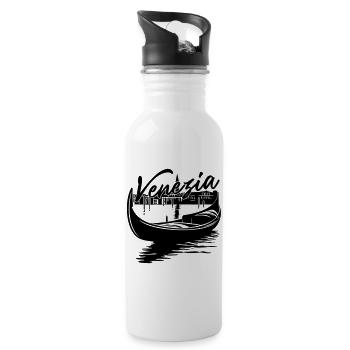 venezia - Water bottle with straw - white - Right