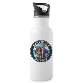 Fursona Be Furry - Water bottle with straw - white - Right