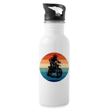 Great Motocross Gift for Motocross - Water bottle with straw - white - Right