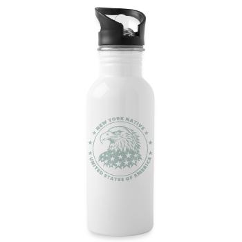 New York Native - USA Bald Eagle - Water bottle with straw - white - Right