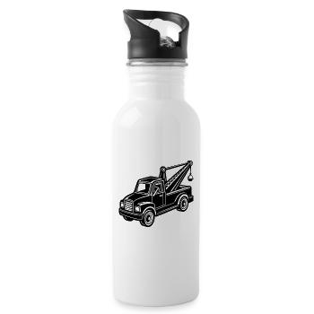 Tow truck - Water bottle with straw - white - Right