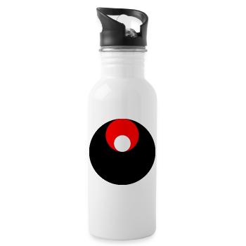 3 cercles, noir, rouge et blanc - Gourde avec paille intégrée - blanc - Droite