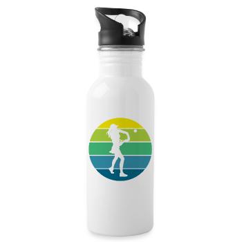 Tennis - Trinkflasche mit integriertem Trinkhalm - Weiß - Rechts