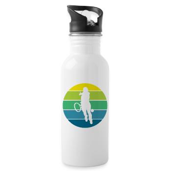 Tennis - Trinkflasche mit integriertem Trinkhalm - Weiß - Rechts