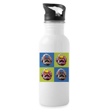 Karl Marx & Communism & Communist - Water bottle with straw - white - Right