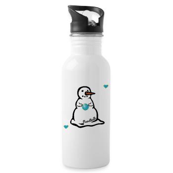 Winter Handball Kinder Schneemann - Trinkflasche mit integriertem Trinkhalm - Weiß - Rechts
