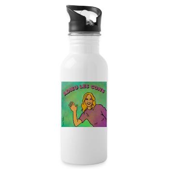 Goodbye idiots - Water bottle with straw - white - Right