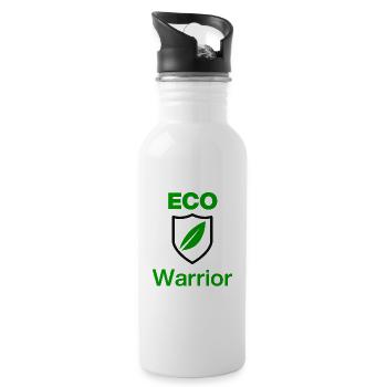 Guerrier ECO. Mentalité verte, d’abord les écologies - Gourde avec paille intégrée - blanc - Droite