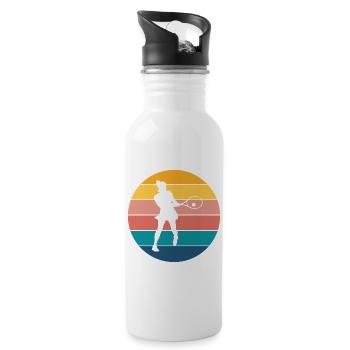 Tennis - Trinkflasche mit integriertem Trinkhalm - Weiß - Rechts