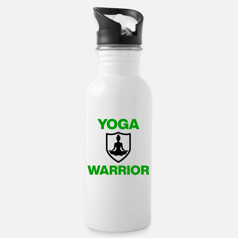 Guerrier du Yoga – Fort, calme, inarrêtable - Gourde avec paille intégrée - blanc
